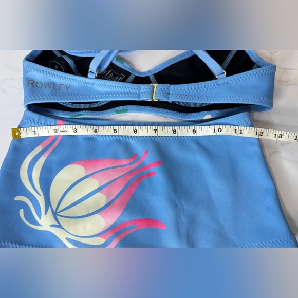 C. Rowley Floral Blue High Waisted Neoprene Bikini Set Top Medium Bottom Small - Picture 9 of 10